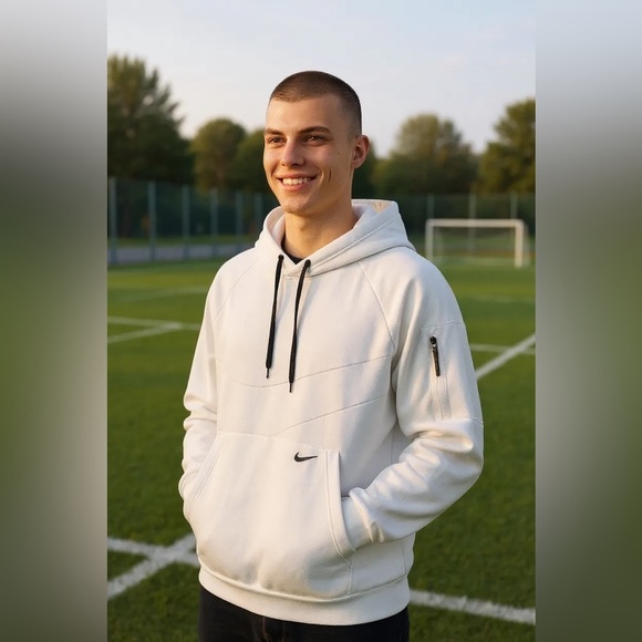 Nike Therma-Fit Pullover Fitness White Hoodie Mens Sz XXL Athleisure Gym Workout - Picture 1 of 11